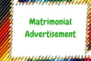 Matrimonial advertisement
