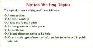 Notice writing Topics