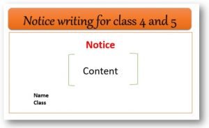 Notice writing format for class 4 and 5