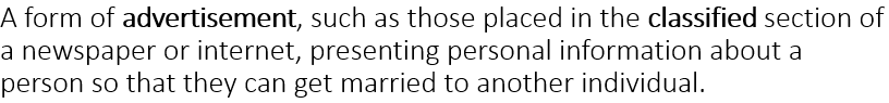Matrimonial definition