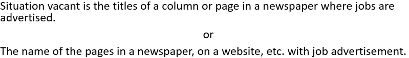situation vacant definition