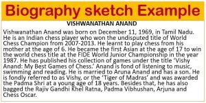 Biographical sketch example for students