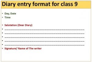 Diary entry for class 9