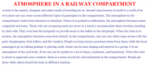Process Writing on Atmosphere In a Railway Compartment