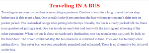 Process Writing on Traveling In A Bus 150-200 Words