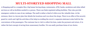 Process writing on Multi stored shopping mall