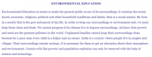 Write a short paragraph on Environmental education