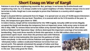 Essay on War of Kargil