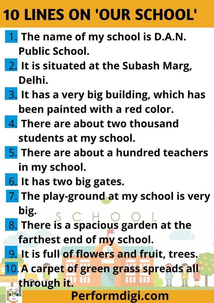 10 lines on our school