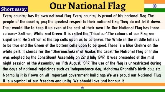 Short Essay on Our National Flag