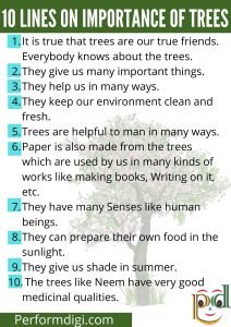 10 lines on Importance of trees