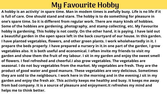 My favourite hobby