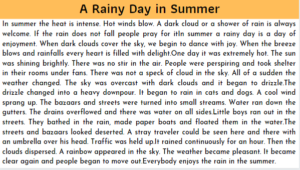 Essay on A Rainy Day in Summer
