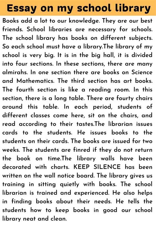 Essay/Paragraph on My School Library for Class 2, 4 – PERFORMDIGI