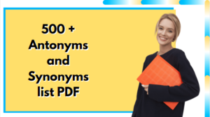 Antonyms and synonyms list pdf