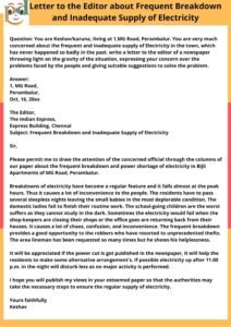 Frequent Breakdown and Inadequate Supply of Electricity