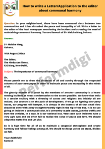 How to write a Letter to the editor about communal harmony