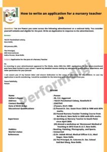How to write an application for a nursery teacher job