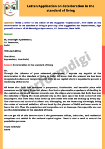 Letter on deterioration/degeneration in the standard of living