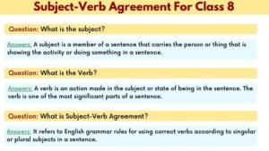 What is a Subject Verb agreement