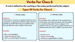 Verbs For Class 6