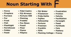 Nouns that start with f