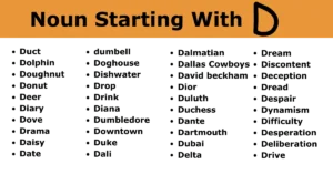 Nouns that start with d