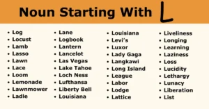 Nouns that start with l