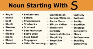 Nouns Start With S