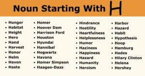 Nouns that start with h