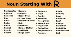 Nouns that start With R