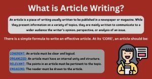 what is article writing